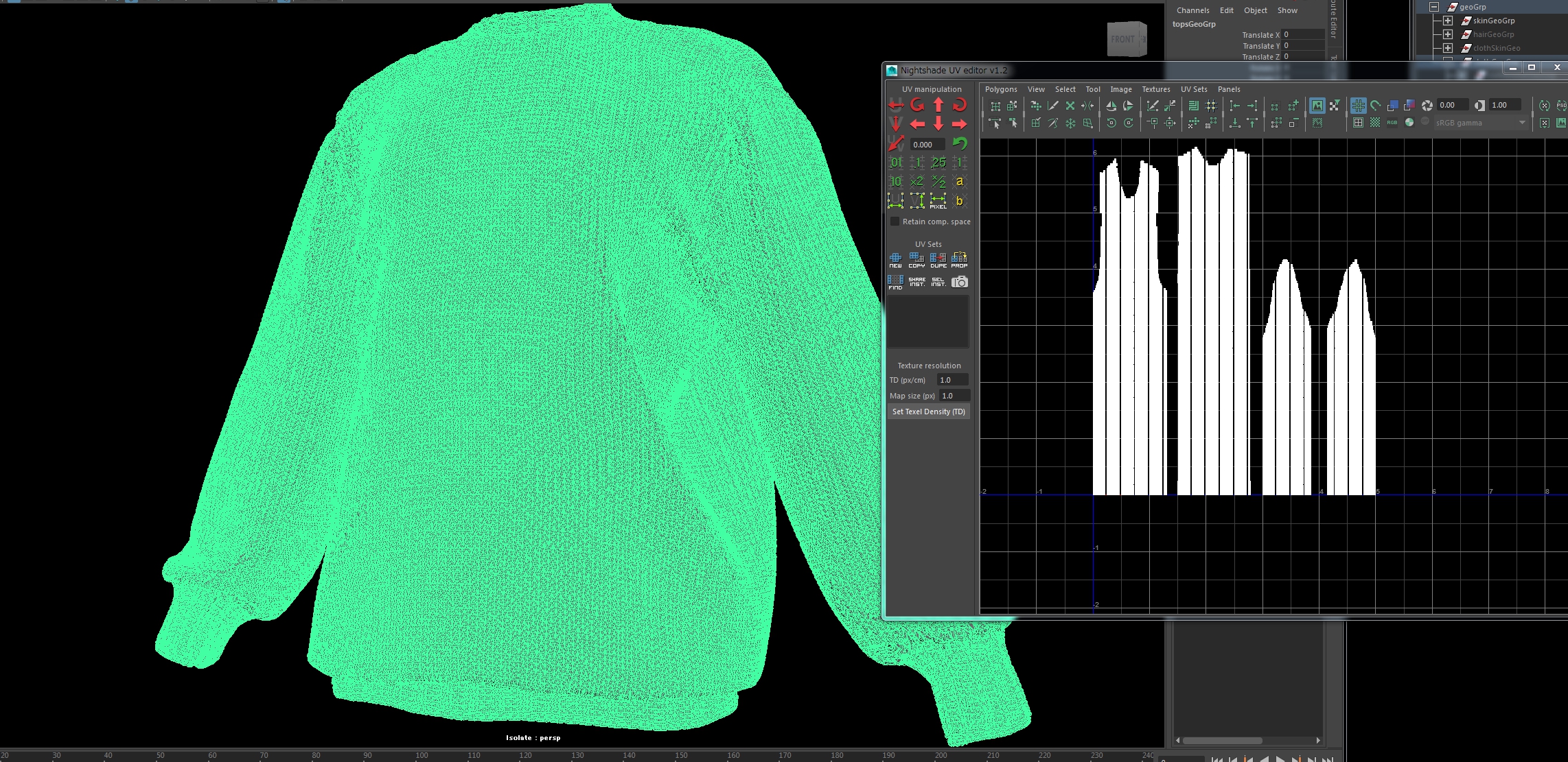Создание UV развёртки координат для свитера